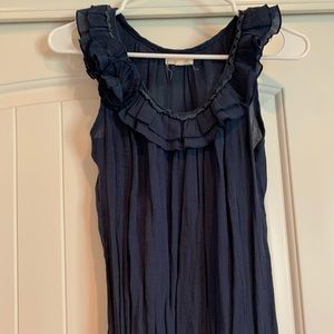 Mine Navy Blue Top with Flower Detail